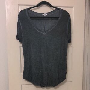 Women's Gray V-Neck Top